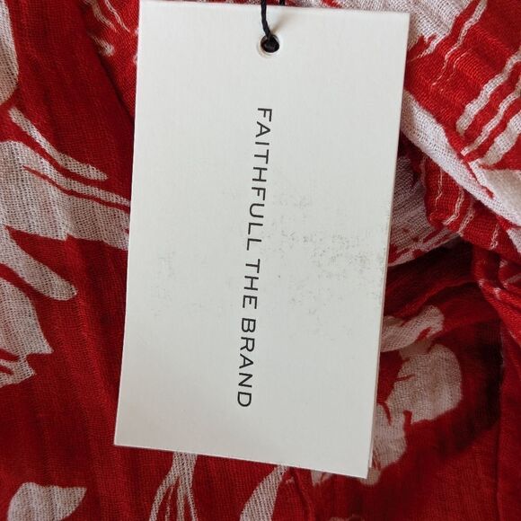 Lulu Linen Flax Camara Tropical Floral Print Maxi Faux Wrap Sarong Sz L NWT - Picture 14 of 15